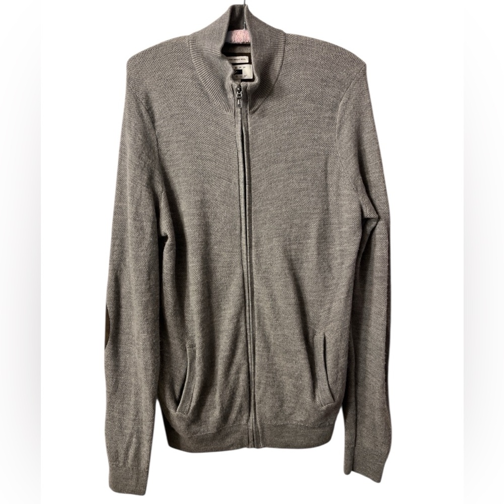 Joseph Abboud Extra Fine Merino Wool Zip-Up Sweater Men’s Size Large